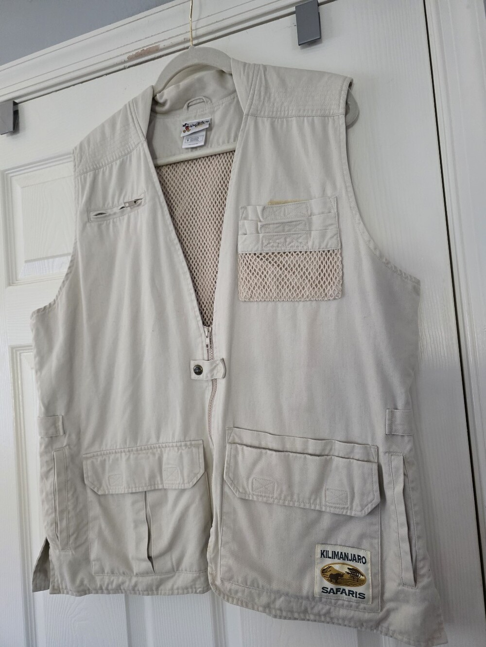 Vintage Walt Disney World Men Beige Kilimanjaro Safaris Full Zipped Vest Size M